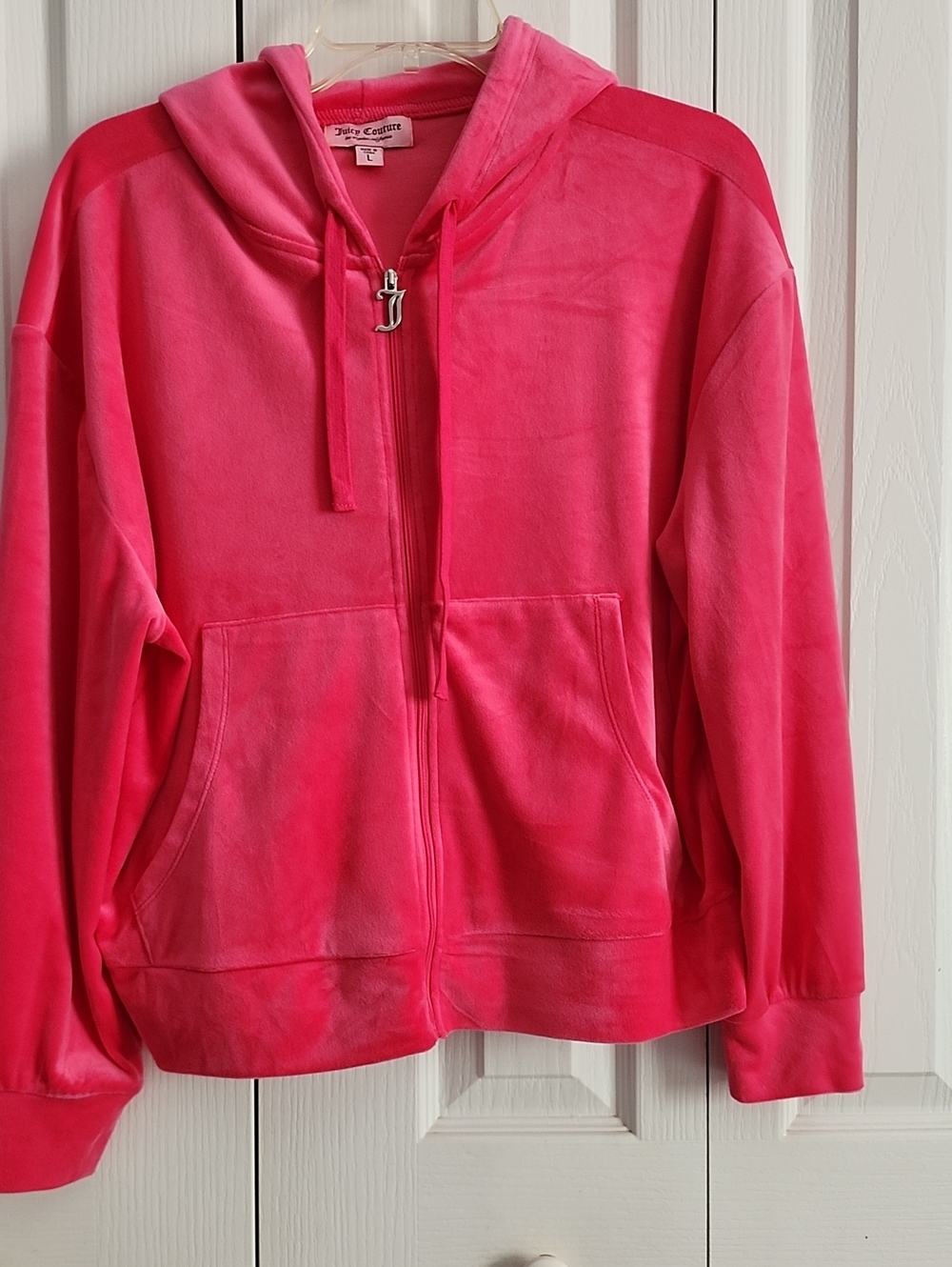 Juicy Couture Hot Pink Velour Zip Hoodie